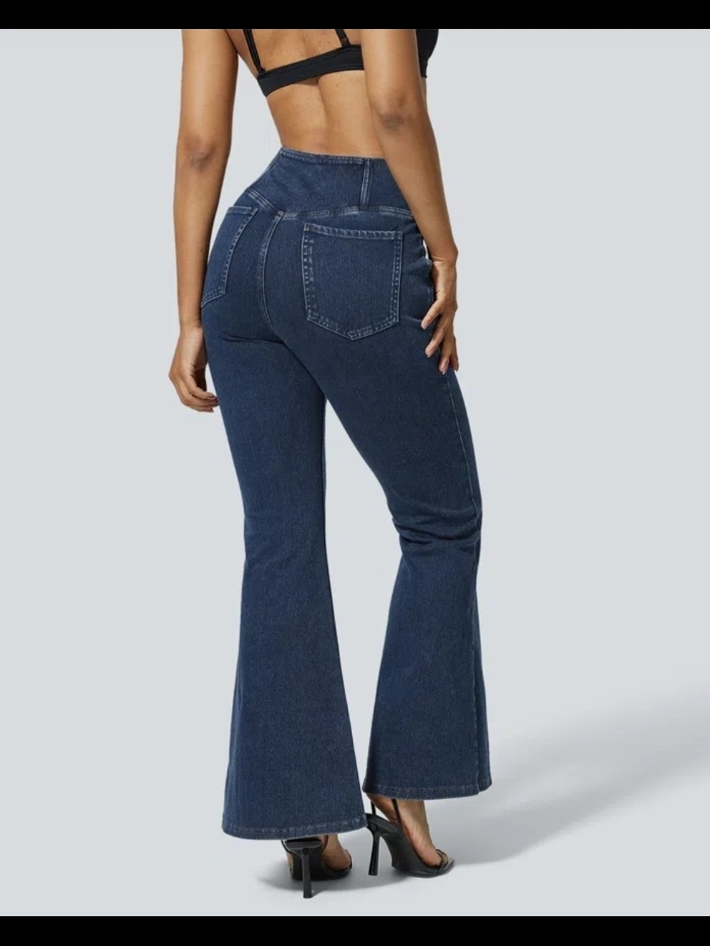 NWT Halara Flex™ High Waisted Crossover Pocket Washed Flare Jeans Sz XL Reg #070